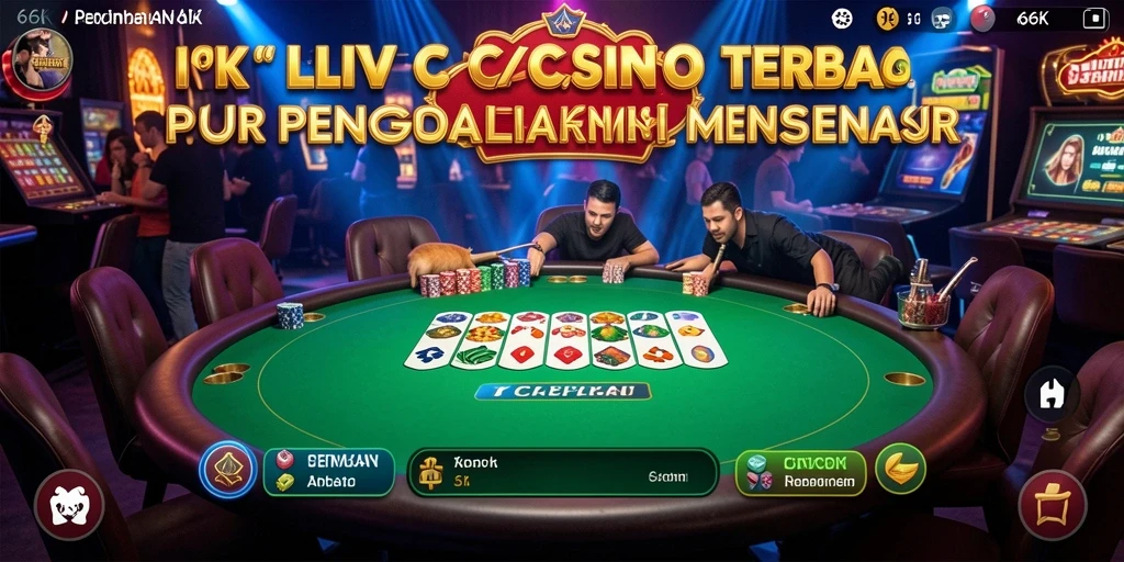 Tampilan gameplay Live Casino dengan dealer langsung yang profesional.