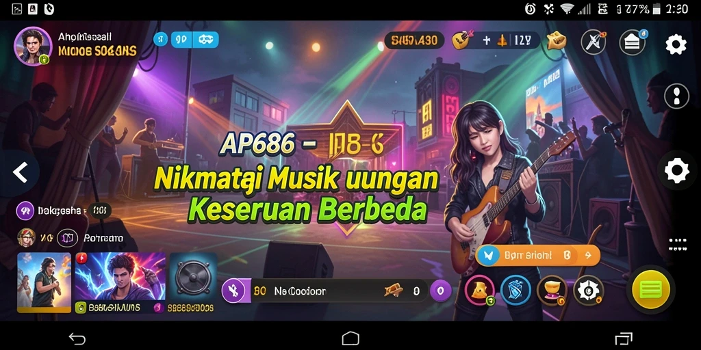 Tampilan gameplay interaktif yang menarik dari AP686, penuh musik dan tantangan.