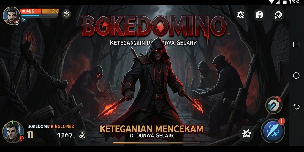 Tampilan gameplay BOKEDOMINO yang mencekam dan penuh ketegangan.
