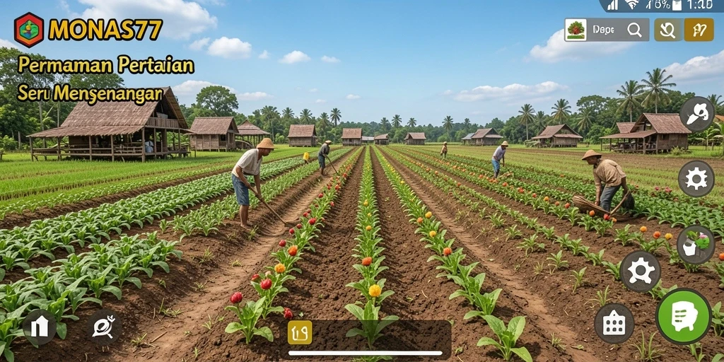 Tampilan menarik dari gameplay MONAS77 di dunia pertanian.