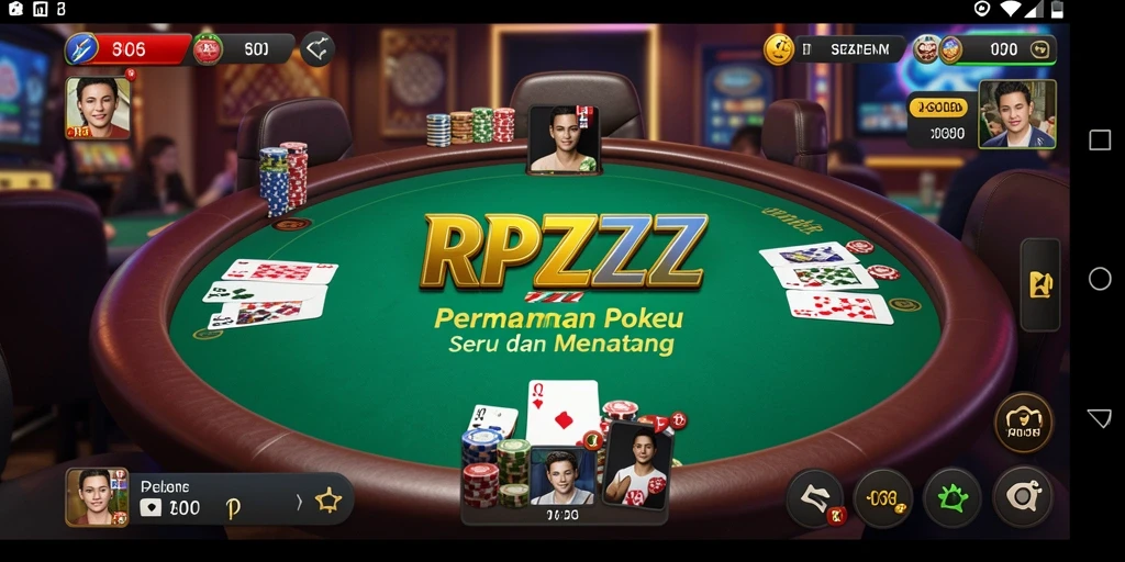 Tampilan gameplay seru dalam permainan Poker RPZZZ.